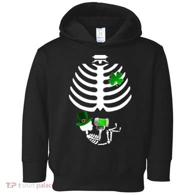 Irish Pregnant Skeleton Baby Beer Toddler Hoodie