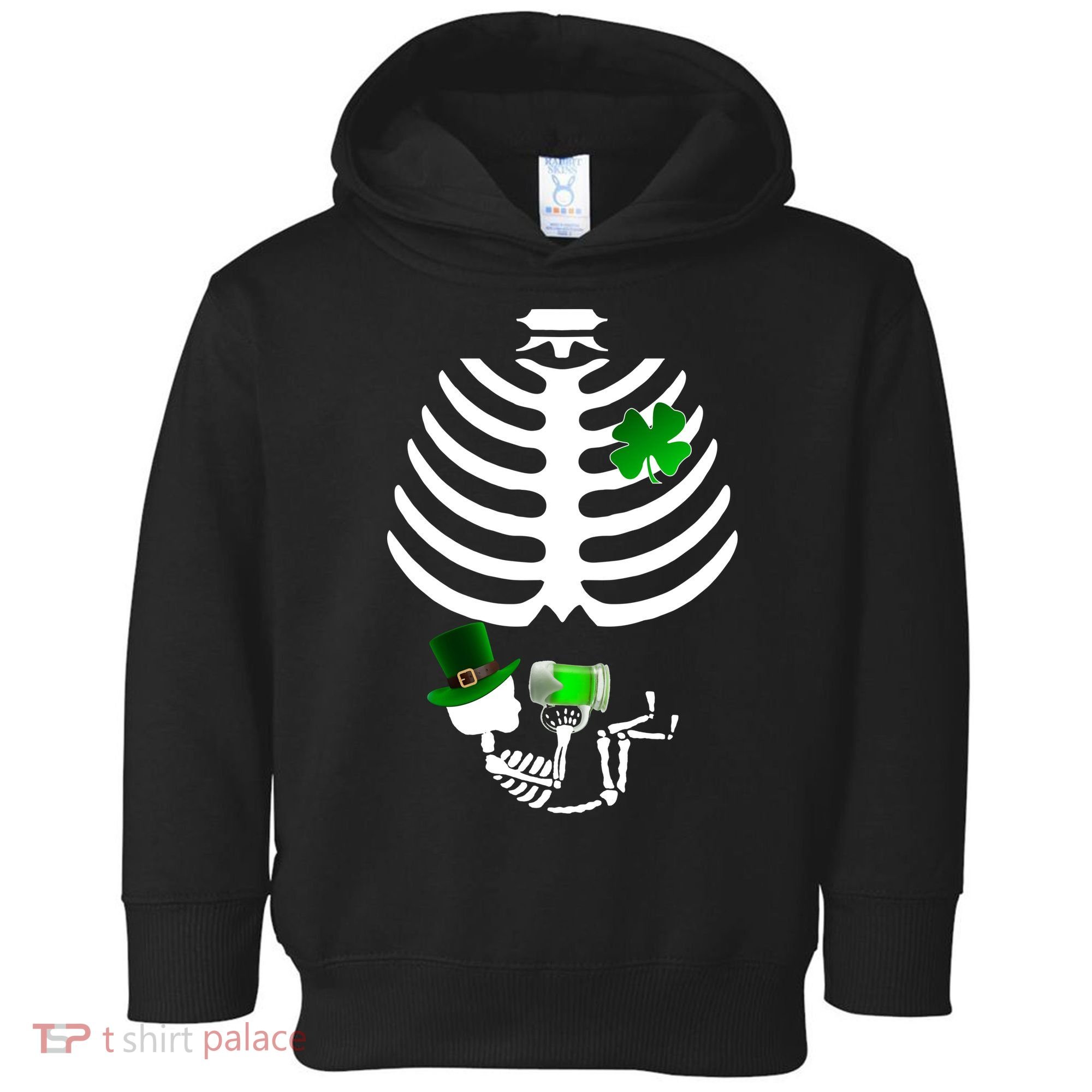 Irish Pregnant Skeleton Baby Beer Toddler Hoodie