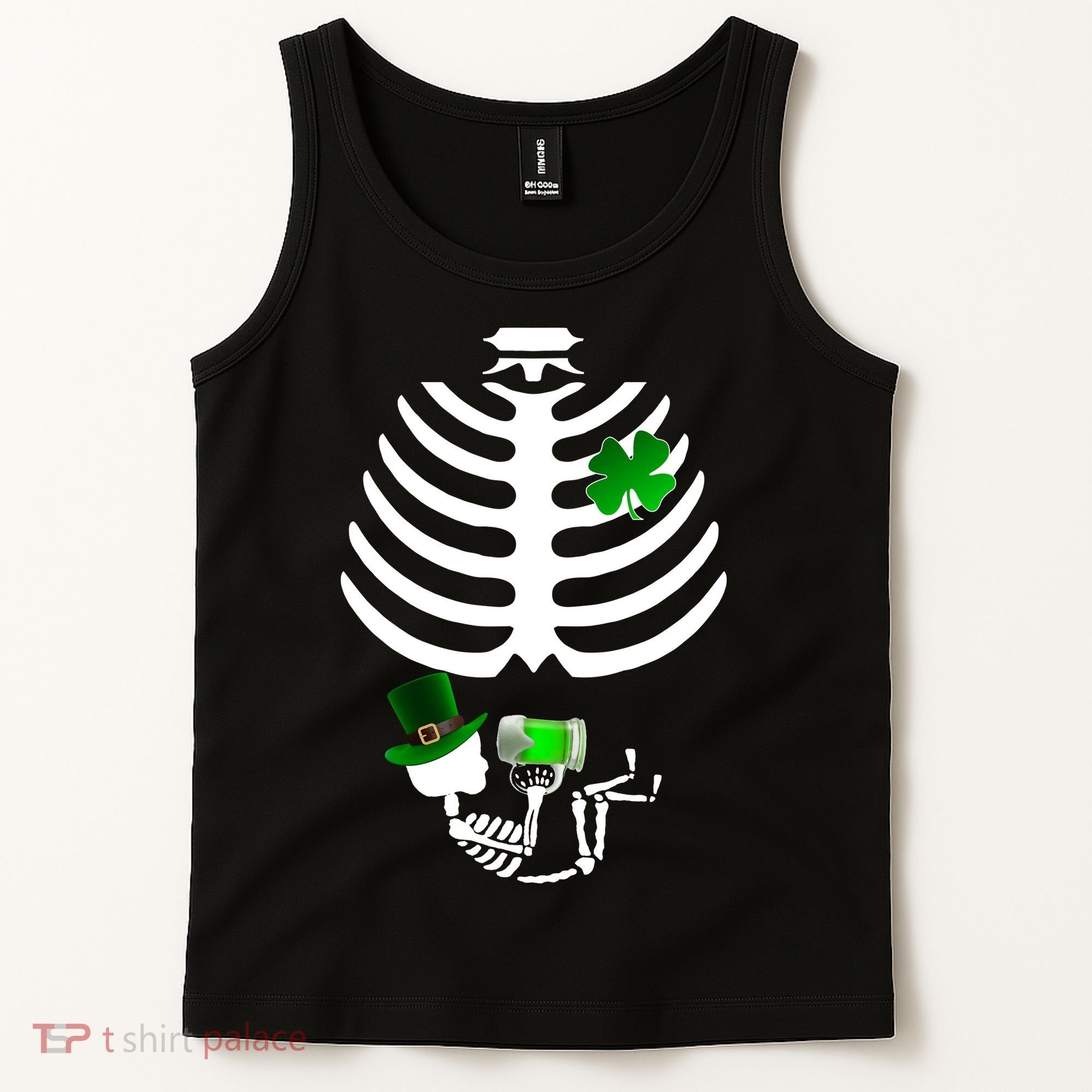 Irish Pregnant Skeleton Baby Beer Tank Top