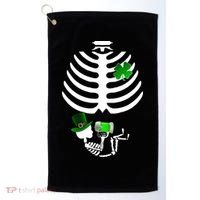 Irish Pregnant Skeleton Baby Beer Golf Towel thumb 0