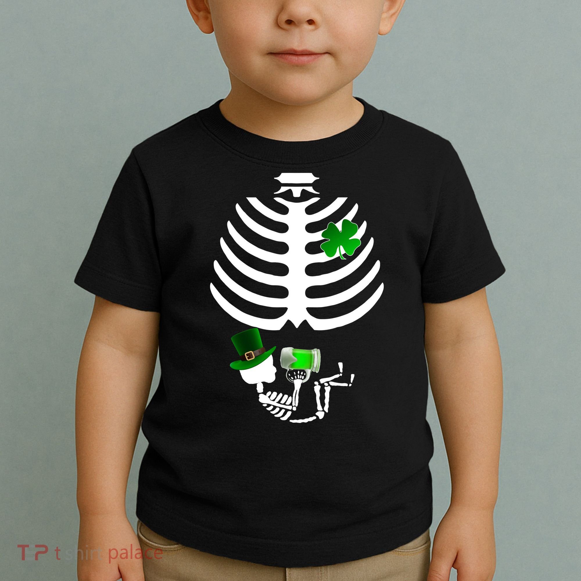 Irish Pregnant Skeleton Baby Beer Toddler T-Shirt