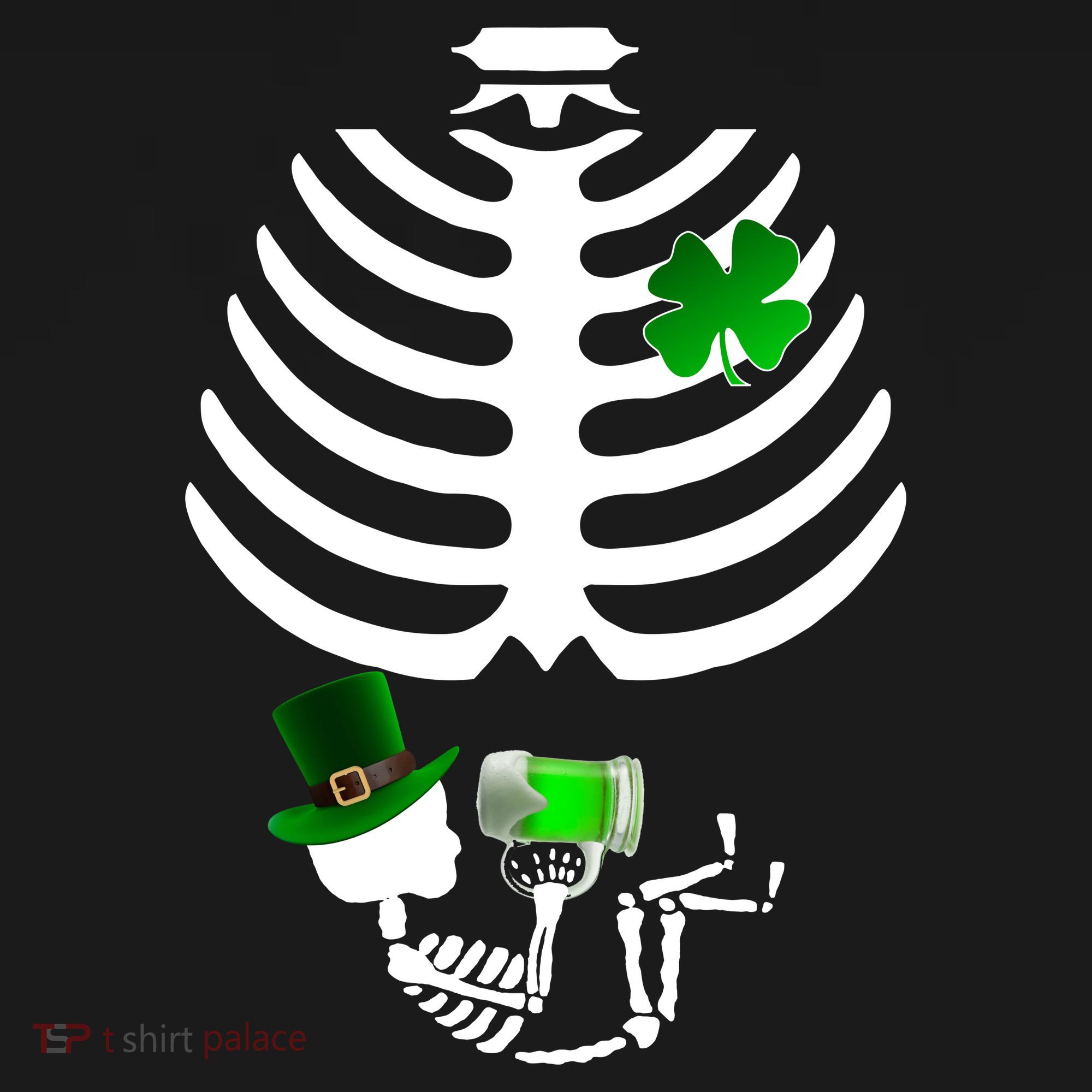 Irish Pregnant Skeleton Baby Beer Women's Long Sleeve Shirt