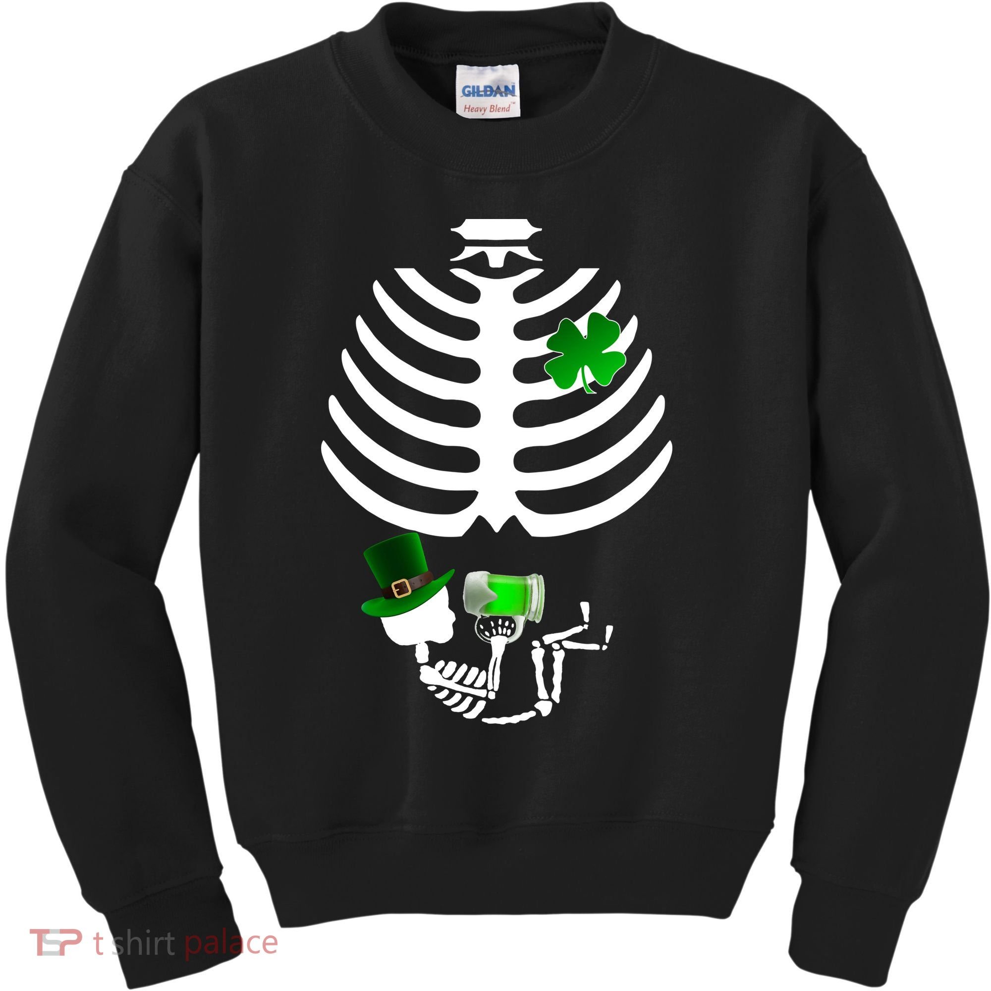 Irish Pregnant Skeleton Baby Beer Kids Sweatshirt