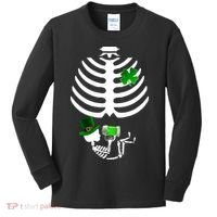 Irish Pregnant Skeleton Baby Beer Kids Long Sleeve Shirt thumb 0