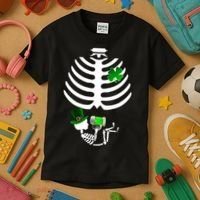 Irish Pregnant Skeleton Baby Beer Kids T-Shirt thumb 3