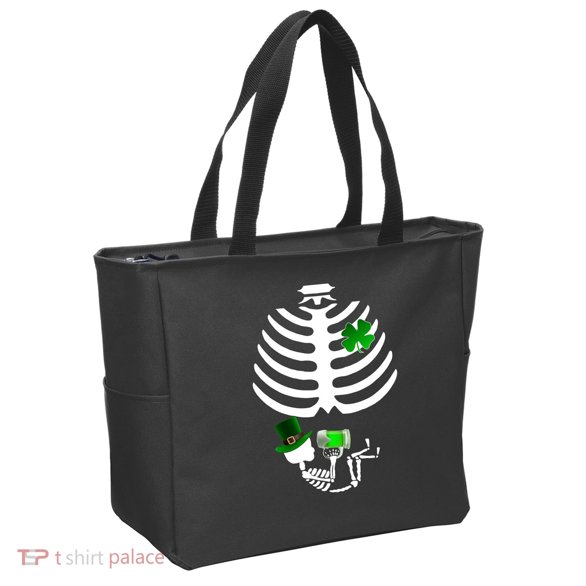 Irish Pregnant Skeleton Baby Beer Tote Bag