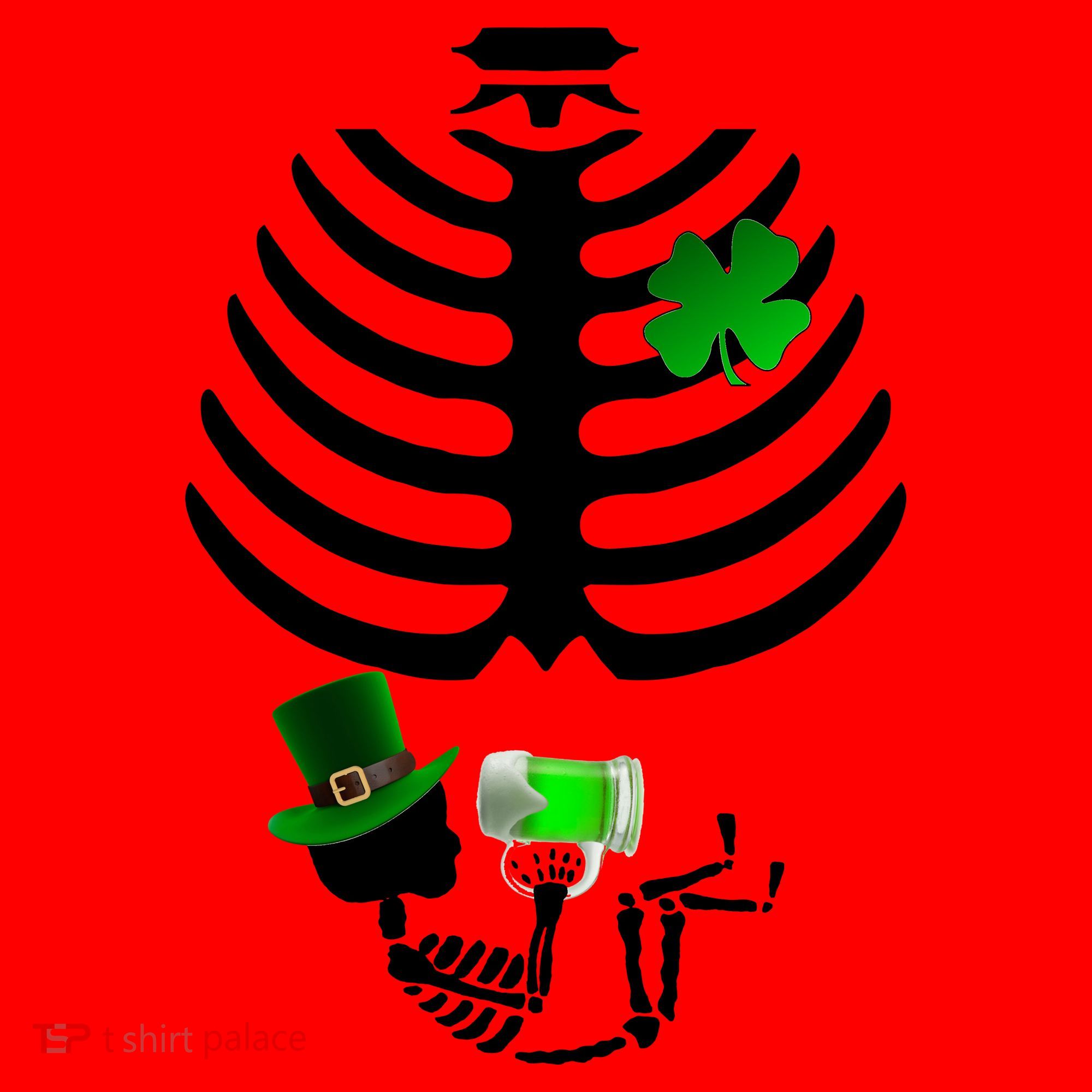 Irish Pregnant Skeleton Baby Beer Santa Hat