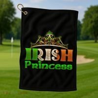 Irish Princess Crown St. Patrick's Day Golf Towel thumb 1