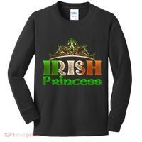 Irish Princess Crown St. Patrick's Day Kids Long Sleeve Shirt thumb 0