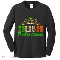 Irish Princess Crown St. Patrick's Day Kids Long Sleeve Shirt thumb 0
