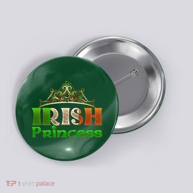 Irish Princess Crown St. Patrick's Day Button