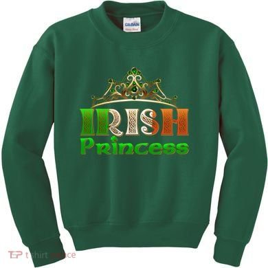 Irish Princess Crown St. Patrick's Day Kids Sweatshirt