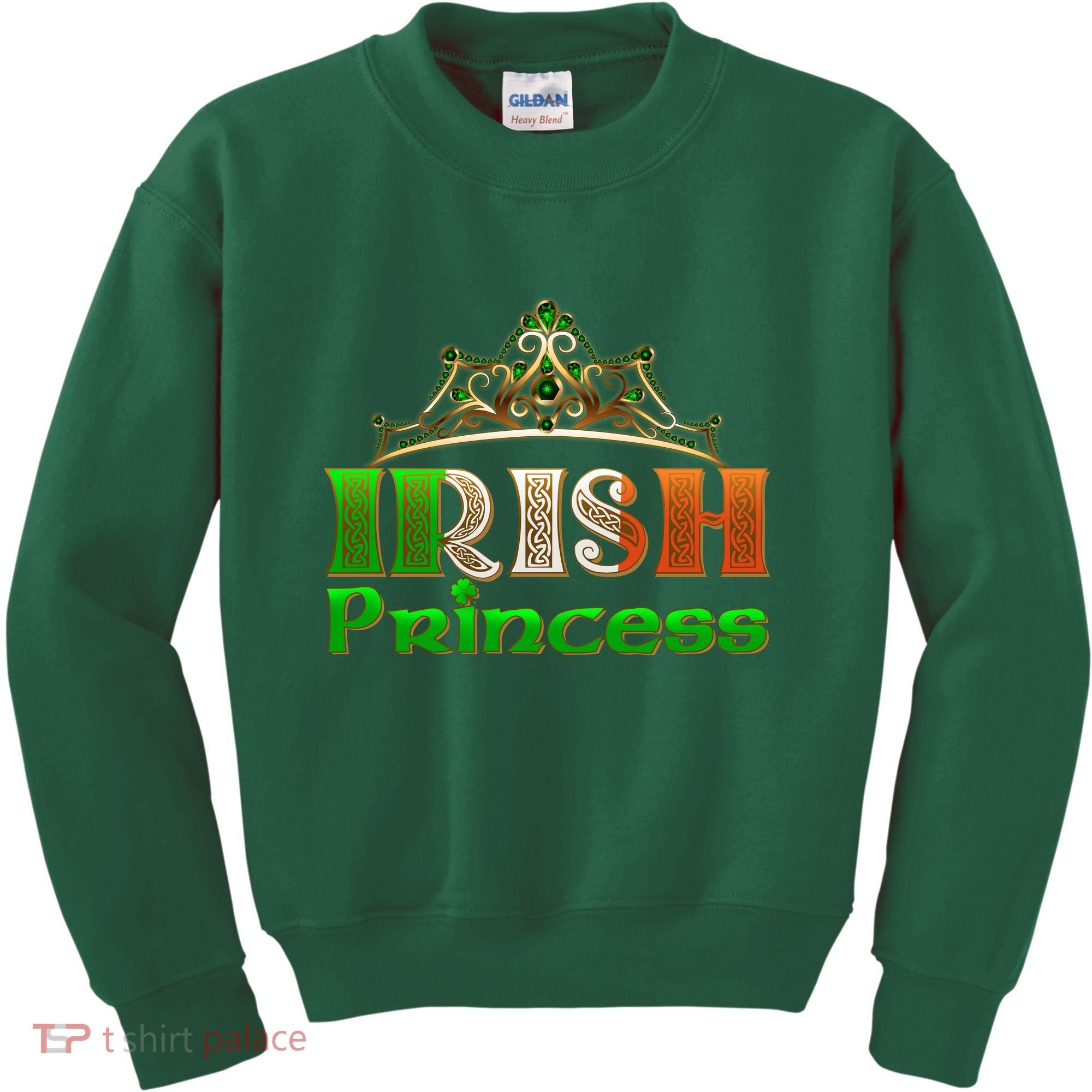 Irish Princess Crown St. Patrick's Day Kids Sweatshirt