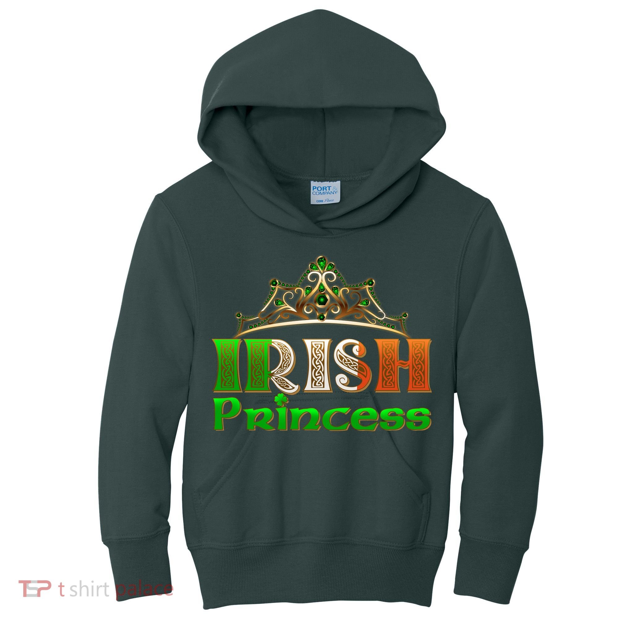Irish Princess Crown St. Patrick's Day Kids Hoodie