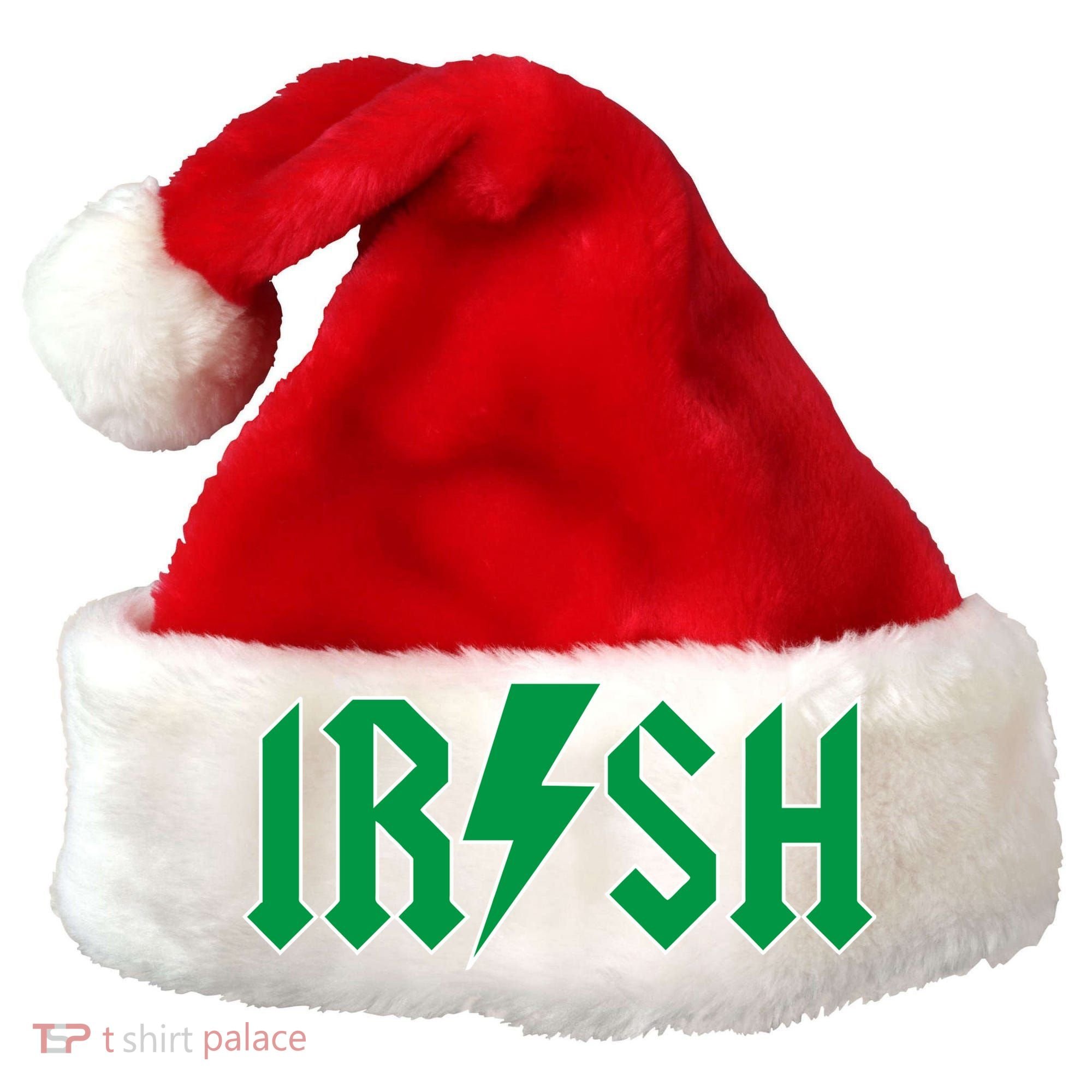 Irish Rocks Logo Music Parody St Patricks Day Santa Hat