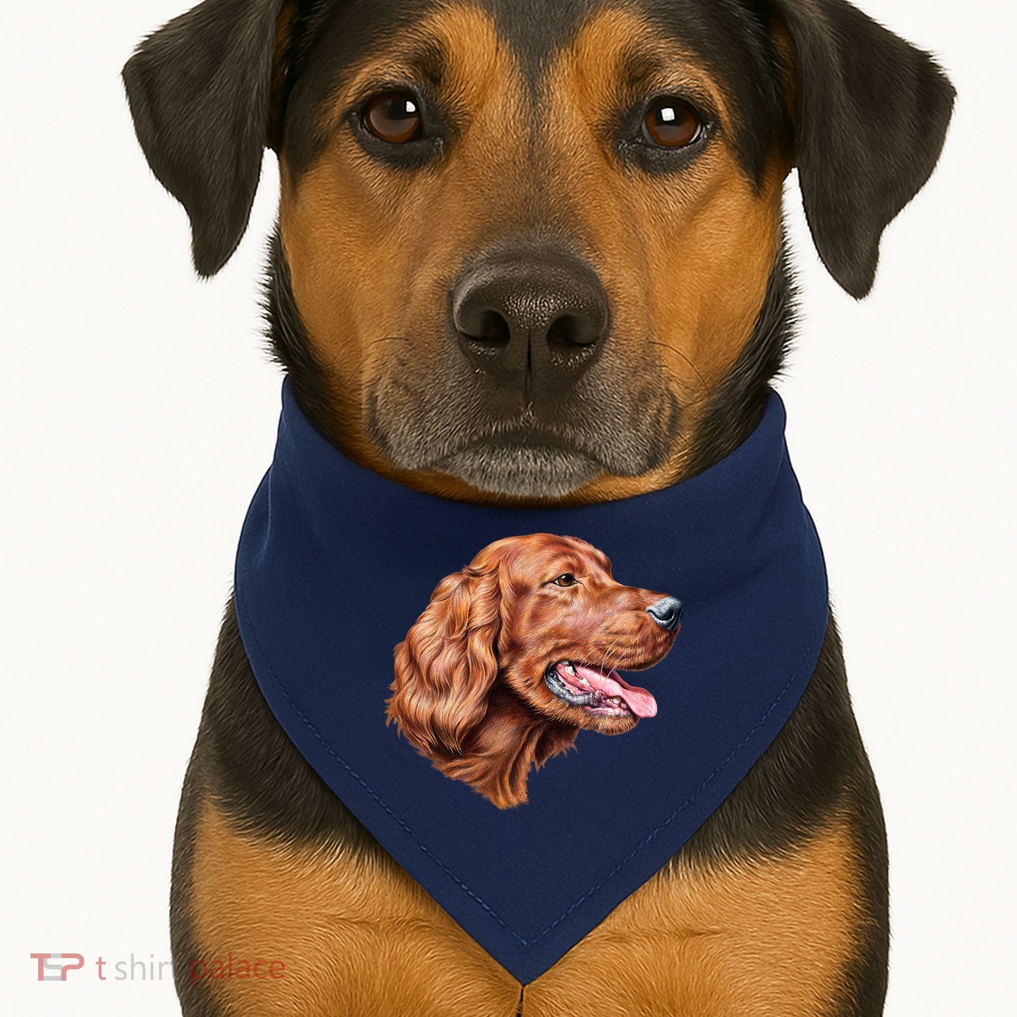 Irish Setter Portrait USA-Made Doggie Bandana