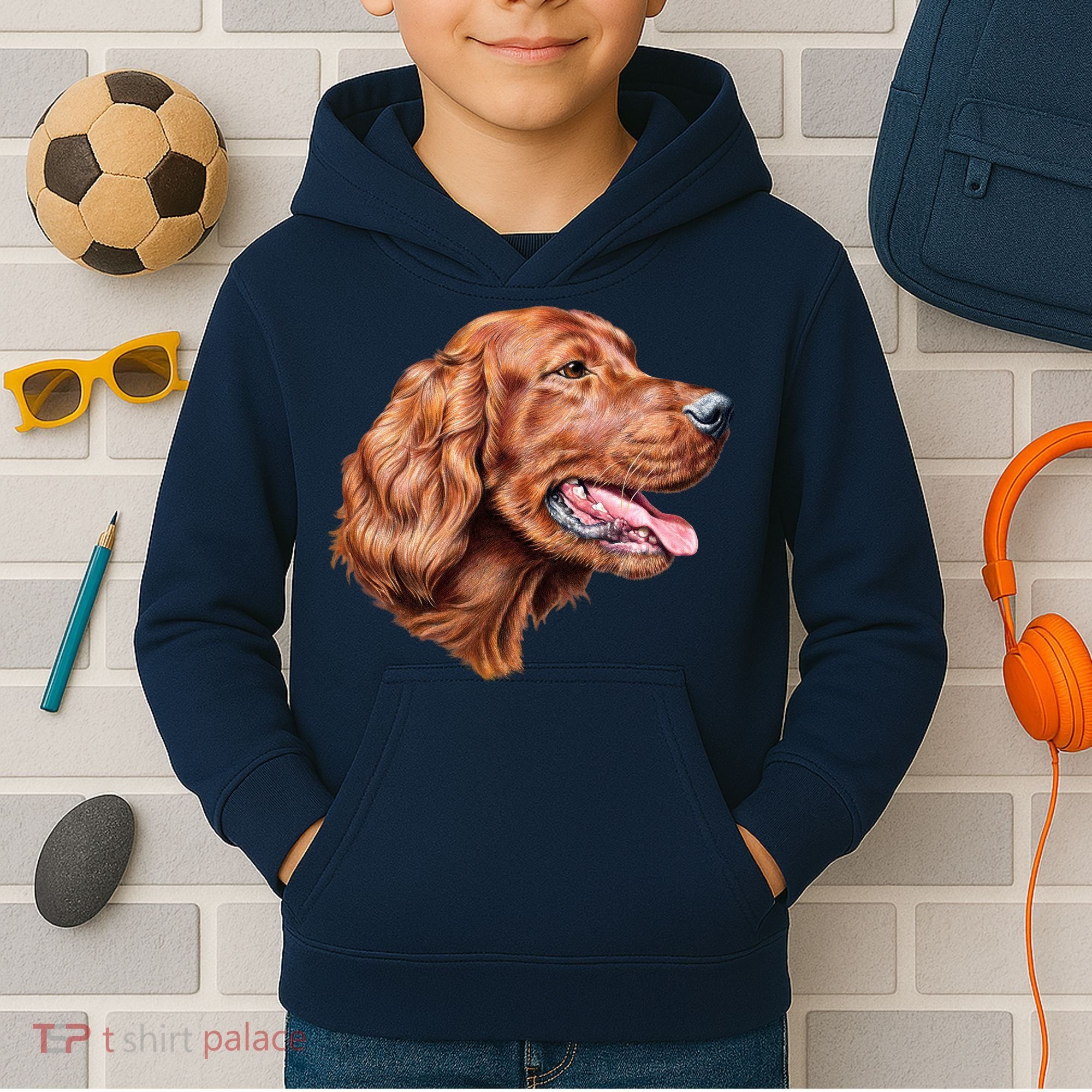Irish Setter Portrait Kids Hoodie
