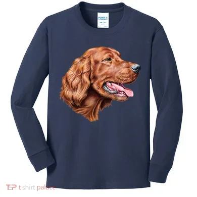 Irish Setter Portrait Kids Long Sleeve Shirt