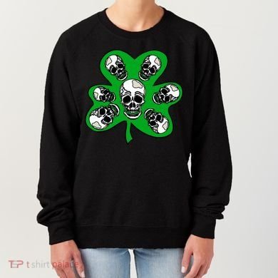 Irish Shamrock Clover Skulls Women's Sweatshirt