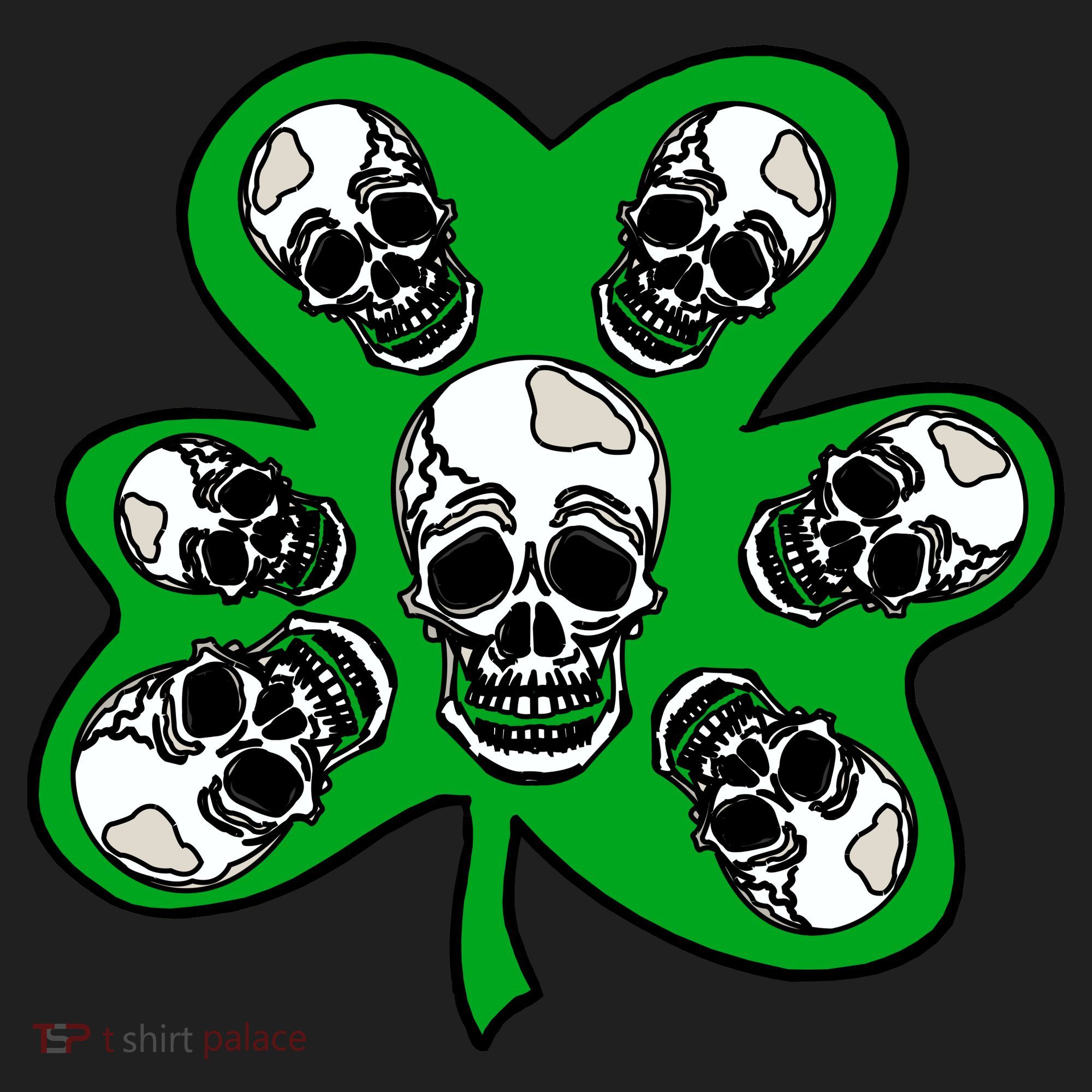 Irish Shamrock Clover Skulls Women's Sweatshirt