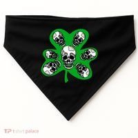 Irish Shamrock Clover Skulls USA-Made Doggie Bandana thumb 0