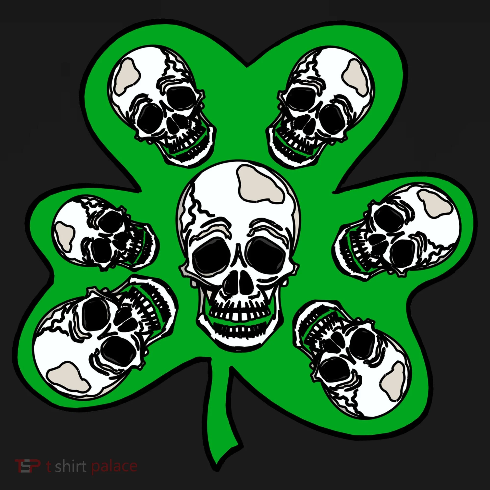 Irish Shamrock Clover Skulls Hoodie
