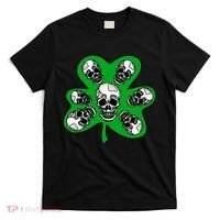 Irish Shamrock Clover Skulls T-Shirt thumb 0