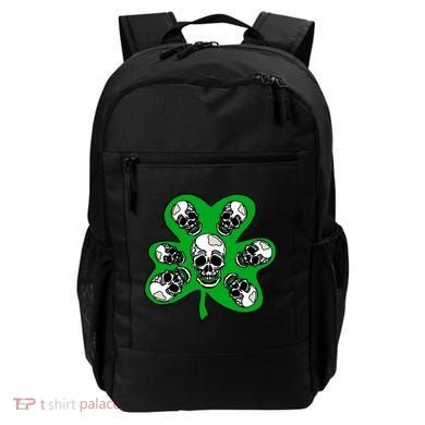 Irish Shamrock Clover Skulls Backpack