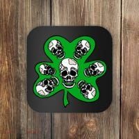 Irish Shamrock Clover Skulls Coaster thumb 0