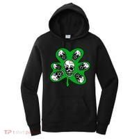 Irish Shamrock Clover Skulls Women's Hoodie thumb 0
