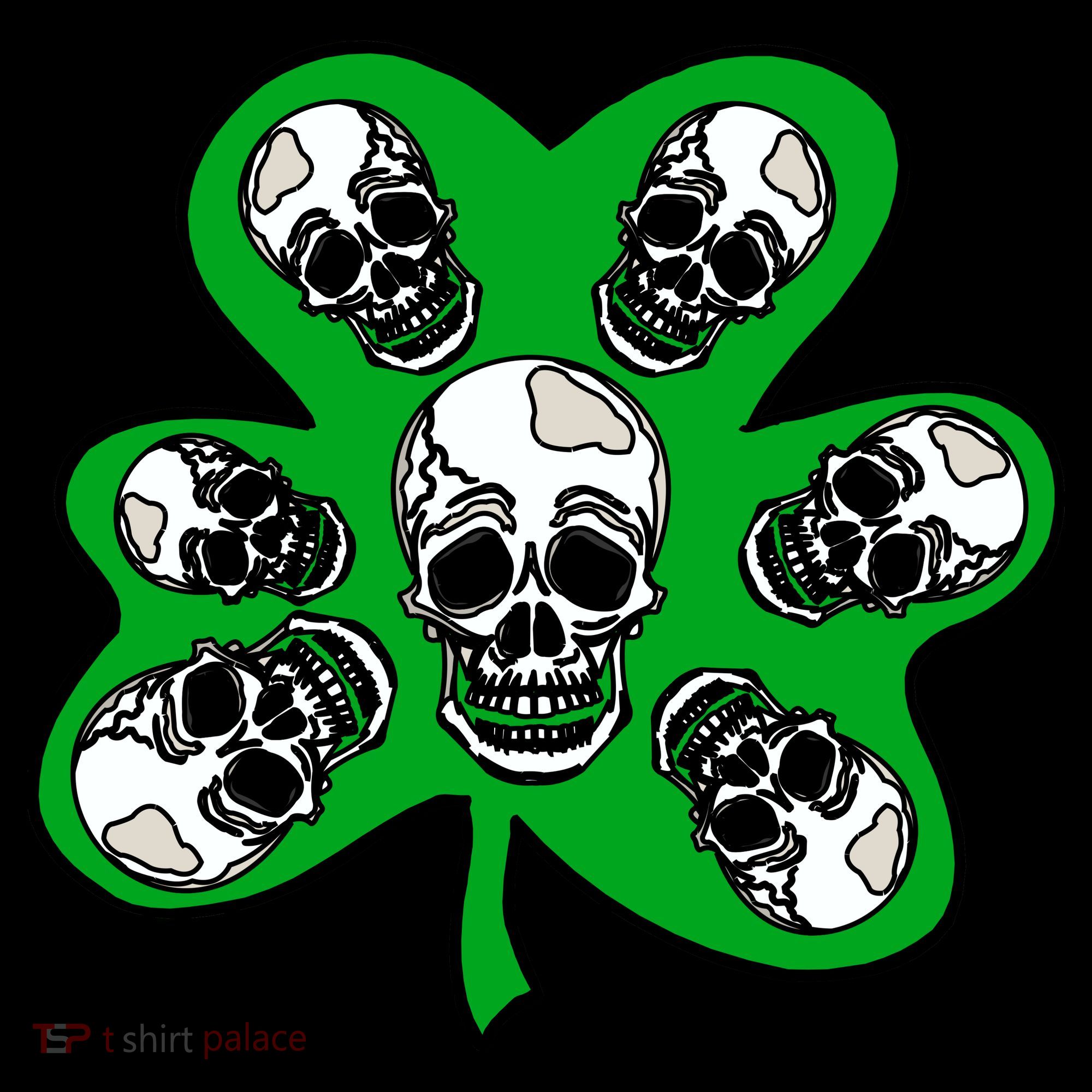 Irish Shamrock Clover Skulls Women's Hoodie
