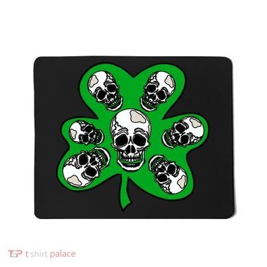 Irish Shamrock Clover Skulls Mousepad
