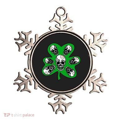 Irish Shamrock Clover Skulls Ornament