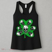 Irish Shamrock Clover Skulls Women's Tank Top thumb 3