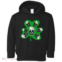 Irish Shamrock Clover Skulls Toddler Hoodie thumb 0
