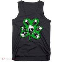 Irish Shamrock Clover Skulls Tank Top thumb 0