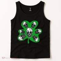 Irish Shamrock Clover Skulls Tank Top thumb 2