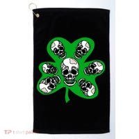 Irish Shamrock Clover Skulls Golf Towel thumb 0