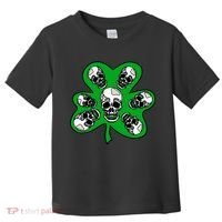 Irish Shamrock Clover Skulls Toddler T-Shirt thumb 0