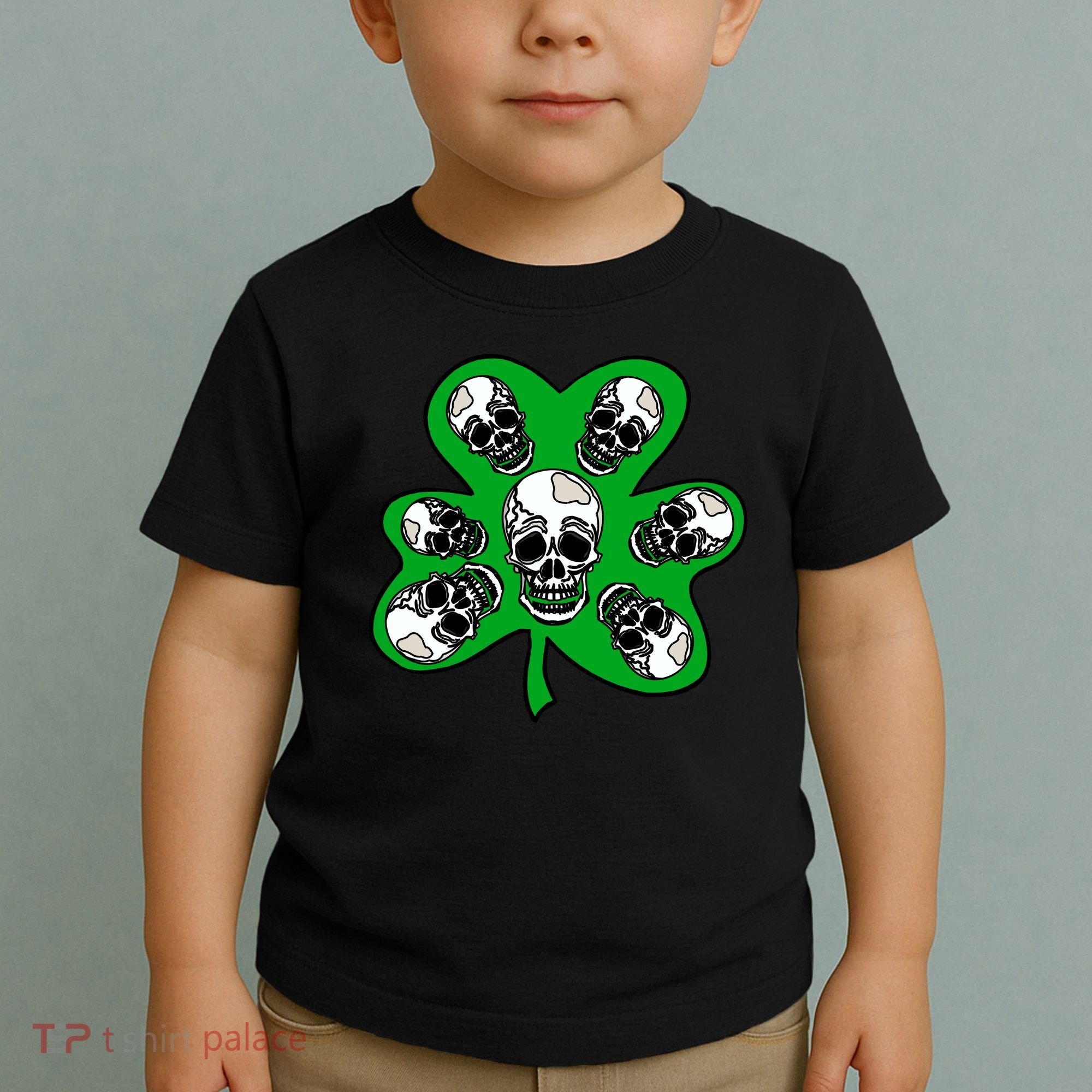 Irish Shamrock Clover Skulls Toddler T-Shirt