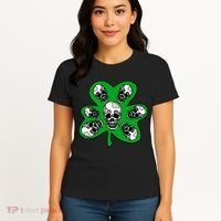 Irish Shamrock Clover Skulls Women's T-Shirt thumb 4
