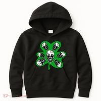 Irish Shamrock Clover Skulls Kids Hoodie thumb 0