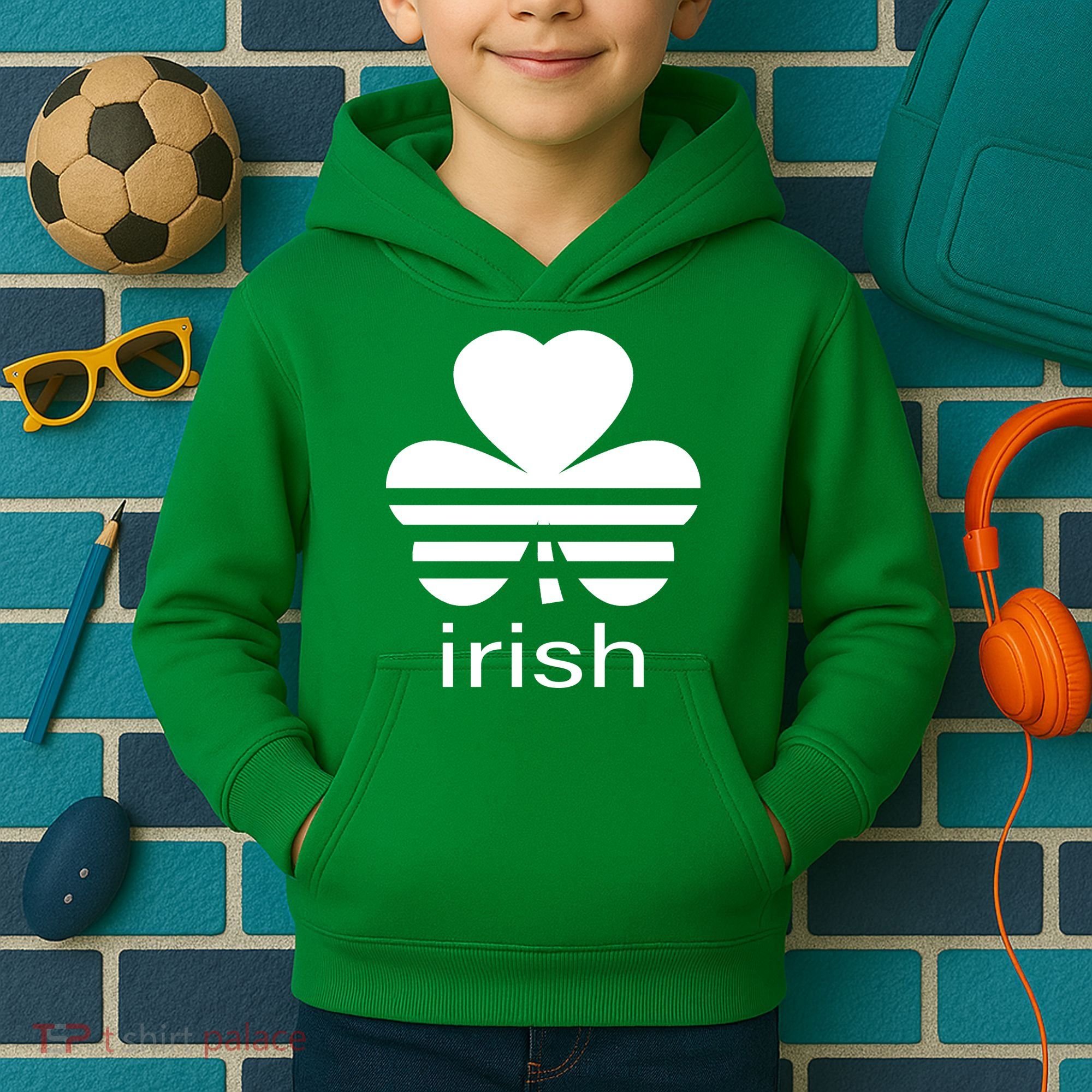 Irish Shamrock Logo Kids Hoodie