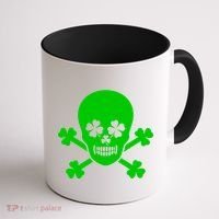Irish Shamrock Skull Coffee Mug thumb 1