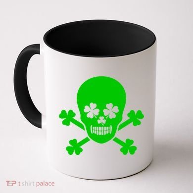 Irish Shamrock Skull Coffee Mug