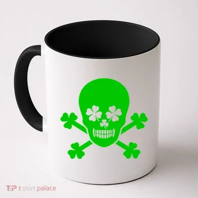 Irish Shamrock Skull Coffee Mug