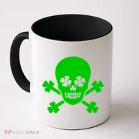 Irish Shamrock Skull Coffee Mug thumb 0