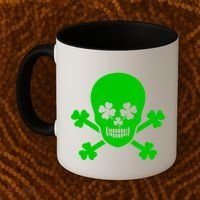 Irish Shamrock Skull Coffee Mug thumb 2