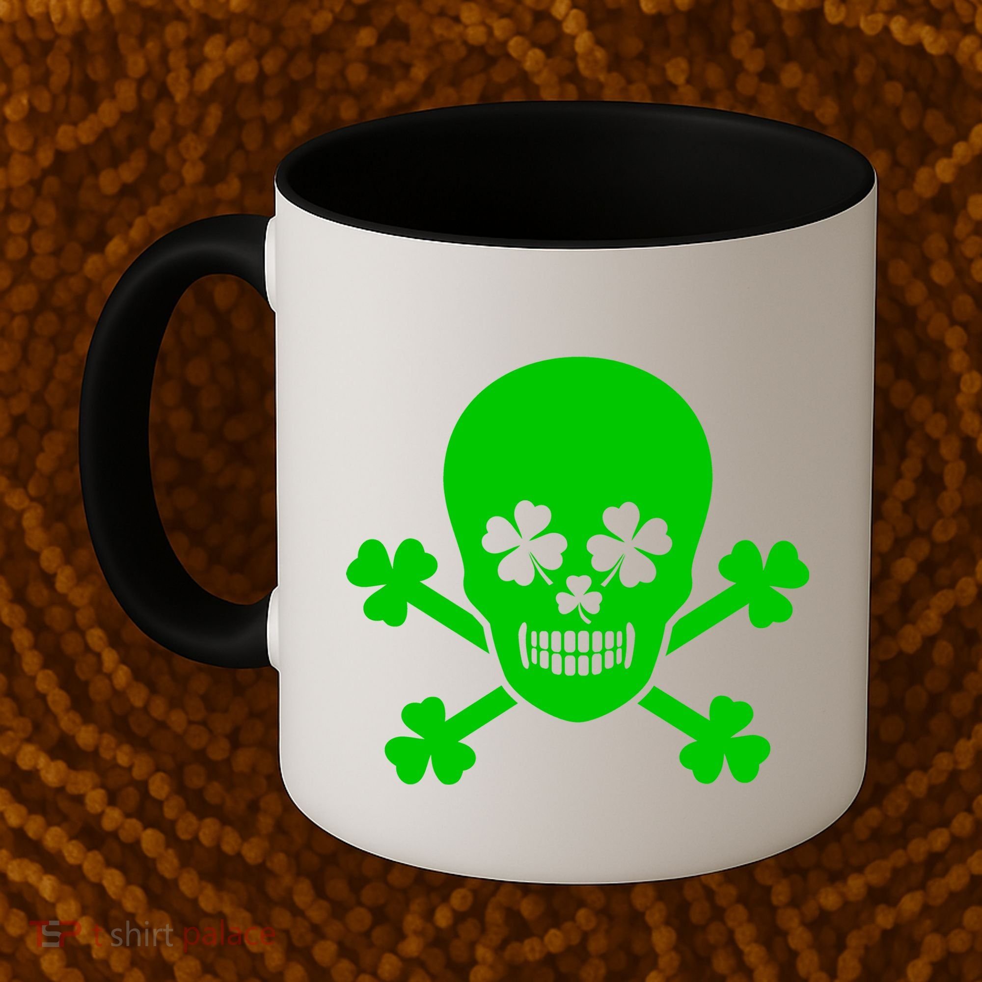 Irish Shamrock Skull Coffee Mug
