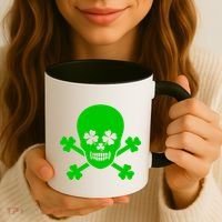 Irish Shamrock Skull Coffee Mug thumb 3